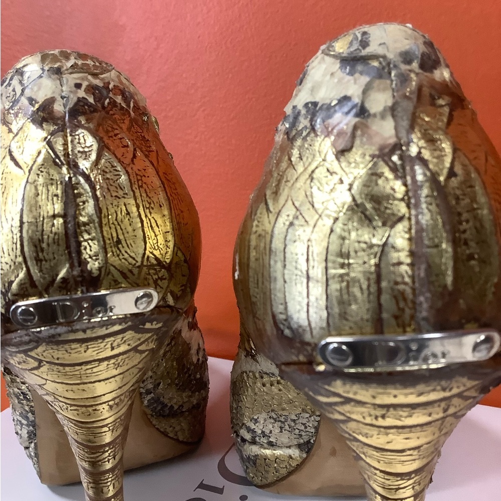 Dior Python Peep Toe Pumps - image 8